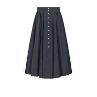 Mid-Length Skirt with Snaps