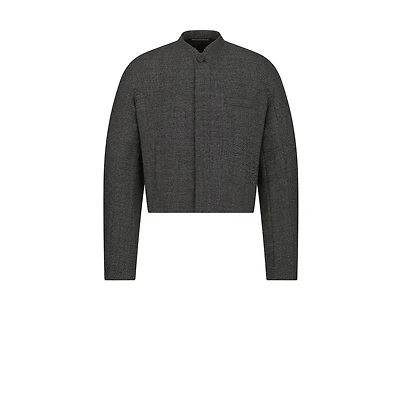 Cropped Jacket with Bomber Collar