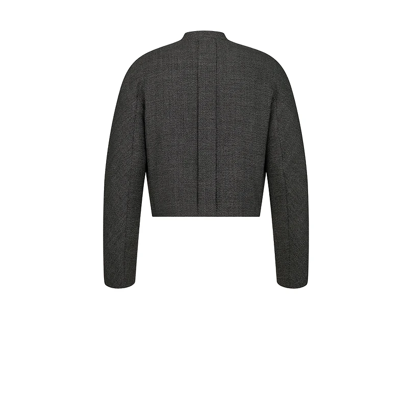 Cropped Jacket with Bomber Collar