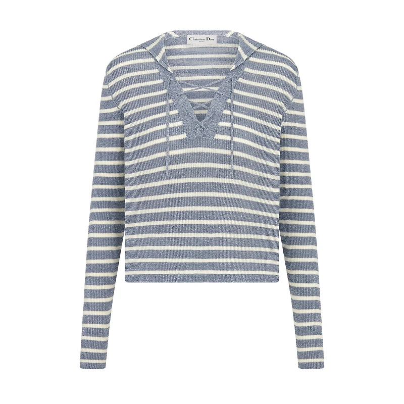 Dioriviera Sweater with Lace-Up Neckline