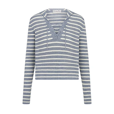 Dioriviera Sweater with Lace-Up Neckline