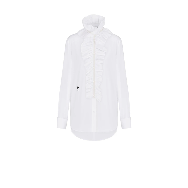 Blouse with Removable Ruched Collar
