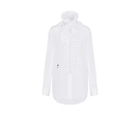 Blouse with Removable Ruched Collar