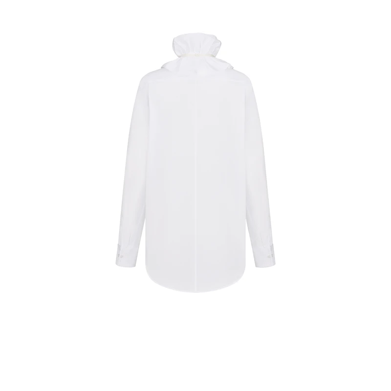 Blouse with Removable Ruched Collar