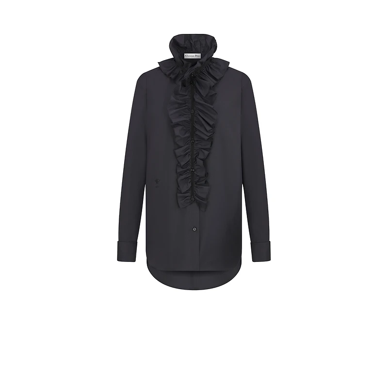 Blouse with Removable Ruched Collar