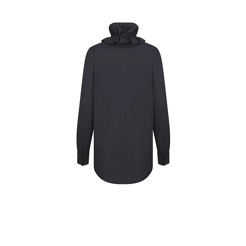 Blouse with Removable Ruched Collar