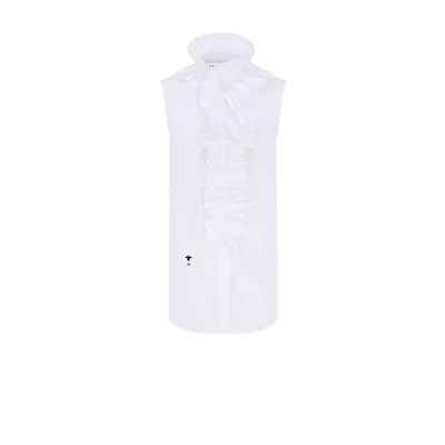 Sleeveless Blouse with Removable Ruched Collar