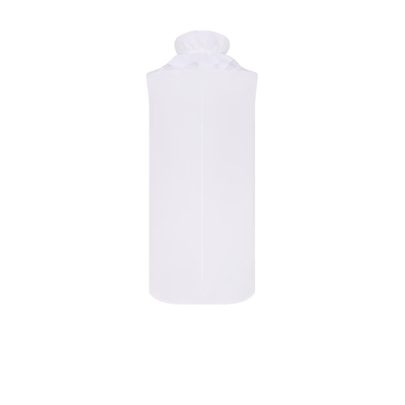 Sleeveless Blouse with Removable Ruched Collar
