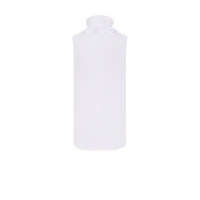 Sleeveless Blouse with Removable Ruched Collar