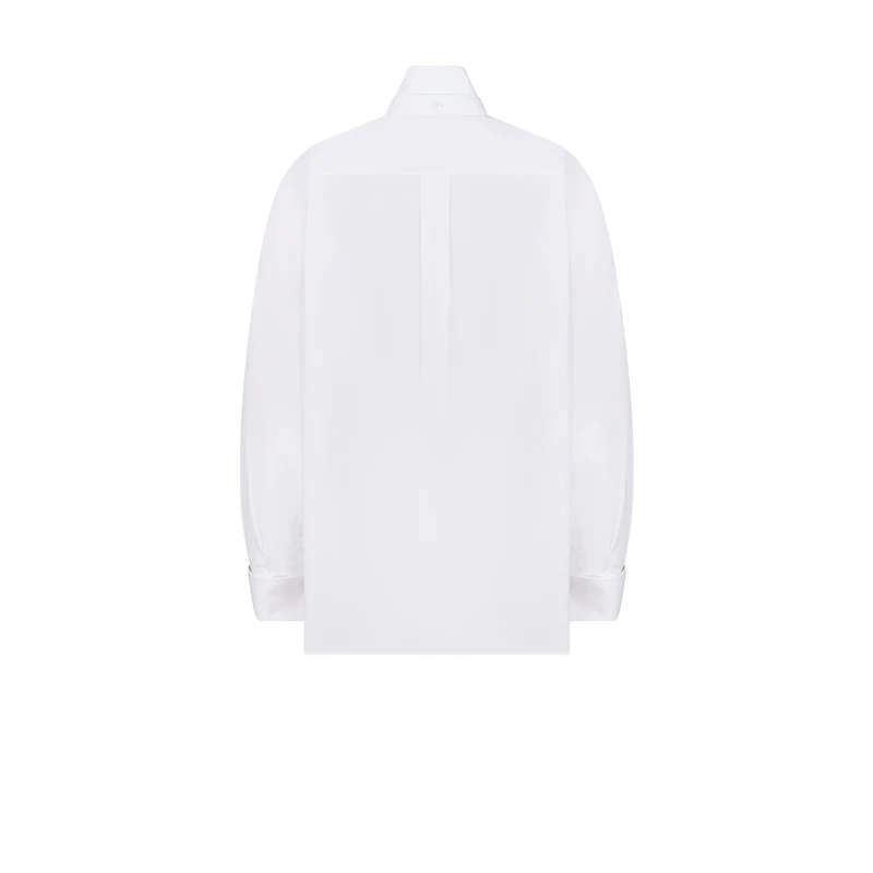 Wing-Collar Blouse with Integrated Bustier