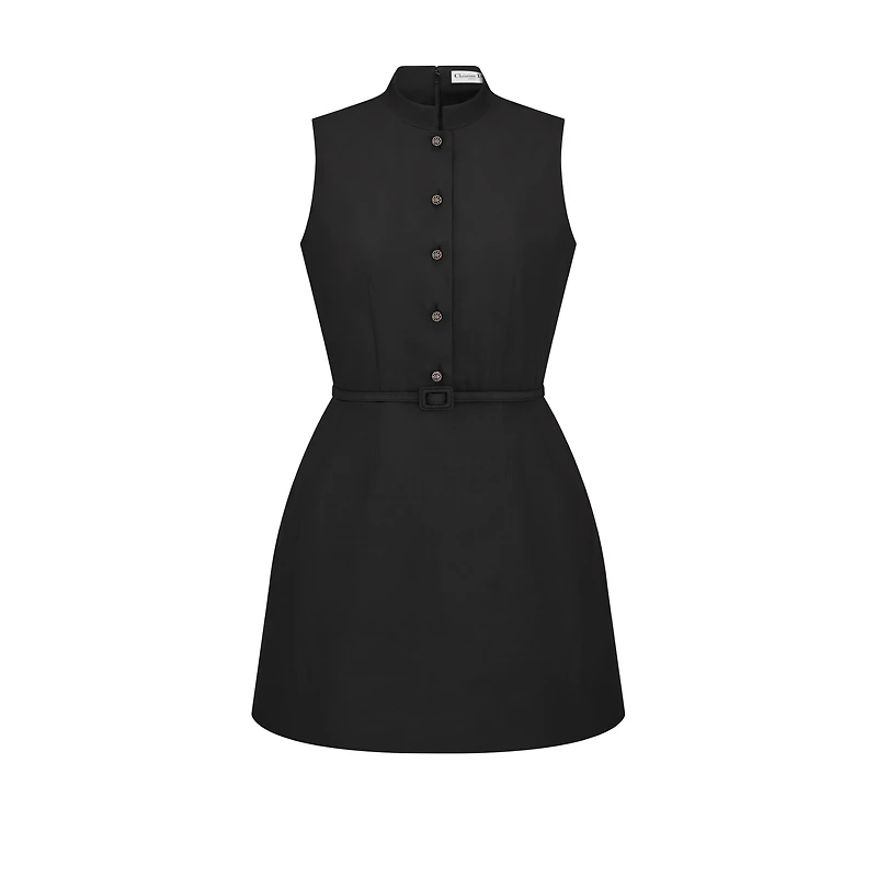 Short Dress with Removable Ruched Collar