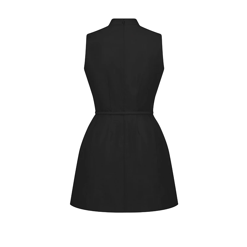 Short Dress with Removable Ruched Collar
