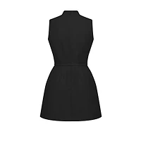 Short Dress with Removable Ruched Collar