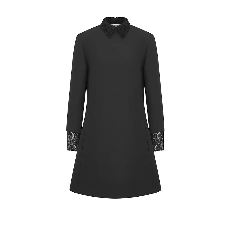 Short Dress with Removable Collar