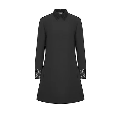 Short Dress with Removable Collar