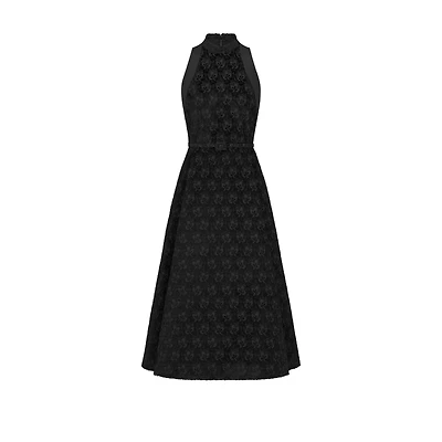 Mid-Length Flared Dress with Belt
