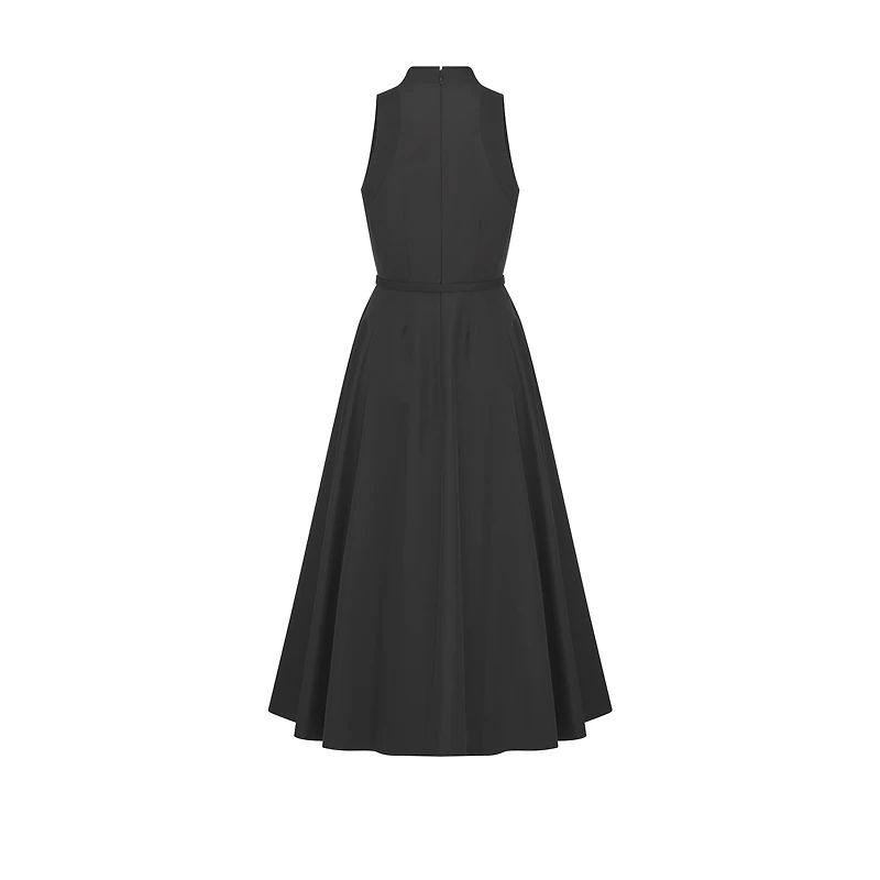 Mid-Length Flared Dress with Belt