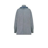 Blouse with Removable Ruched Collar