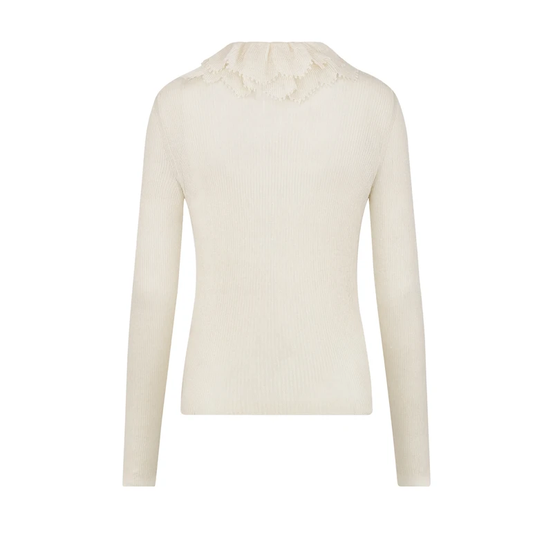 Cardigan with Removable Ruched Collar