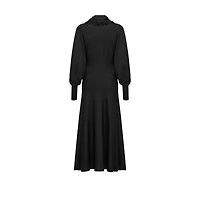 Mid-Length Dress with Removable Ruched Collar
