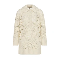Sweater with Removable Ruched Collar