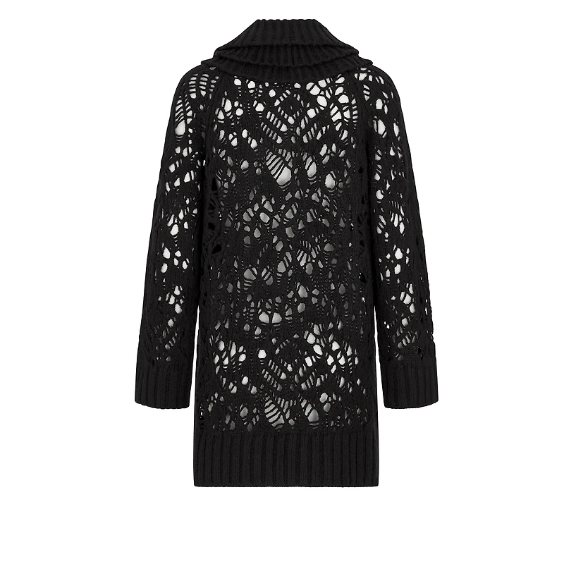 Sweater with Removable Ruched Collar