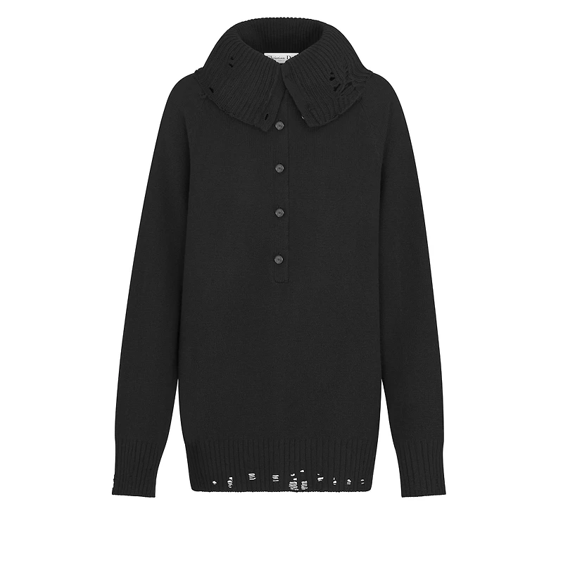 Sweater with Removable Ruched Collar