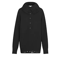 Sweater with Removable Ruched Collar