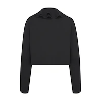 Cropped Jacket with Removable Ruched Collar