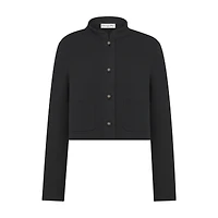 Cropped Jacket with Removable Ruched Collar