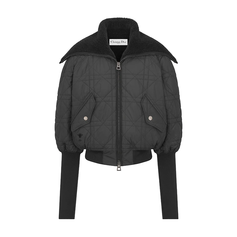 Macrocannage Jacket with Zipped Hood
