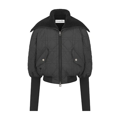 Macrocannage Jacket with Zipped Hood