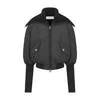 Macrocannage Jacket with Zipped Hood