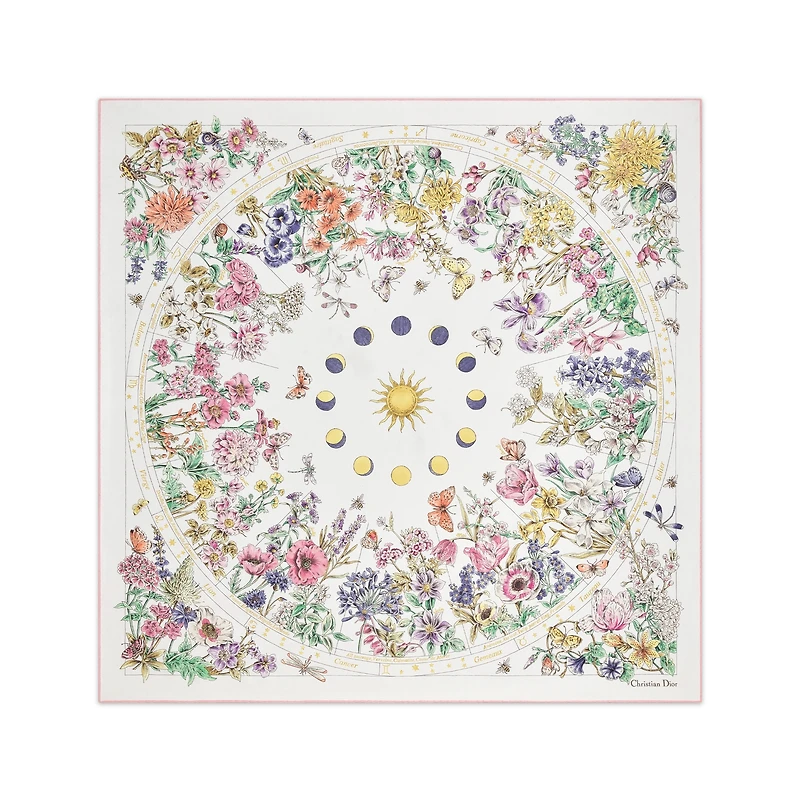 Dior Astral Flowers 90 Square Scarf