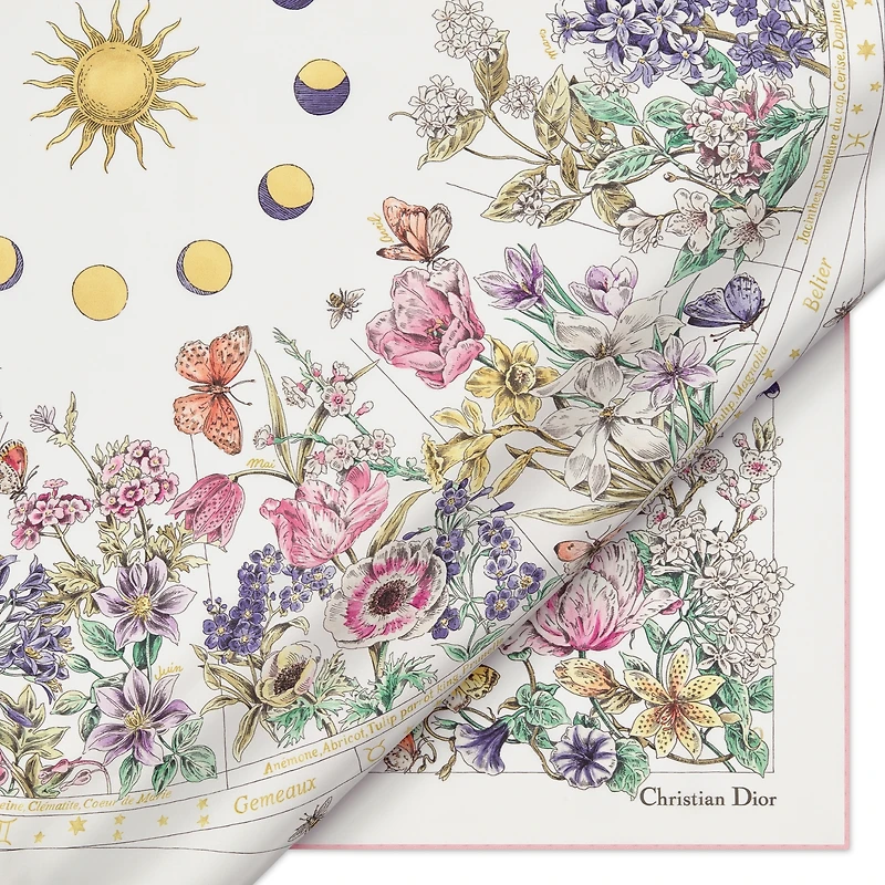 Dior Astral Flowers 90 Square Scarf