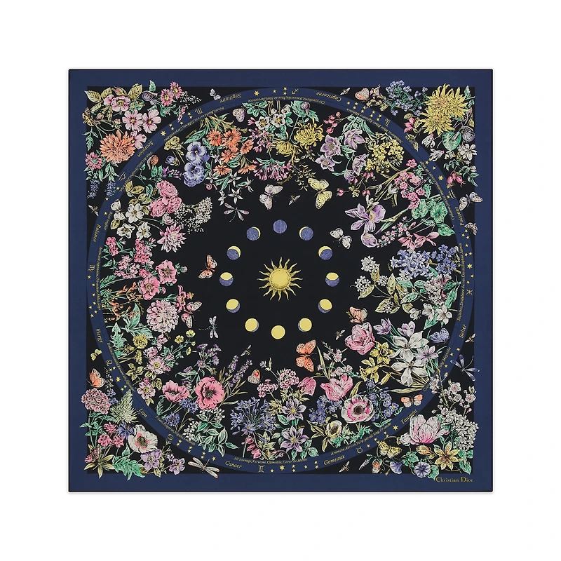 Dior Astral Flowers 90 Square Scarf