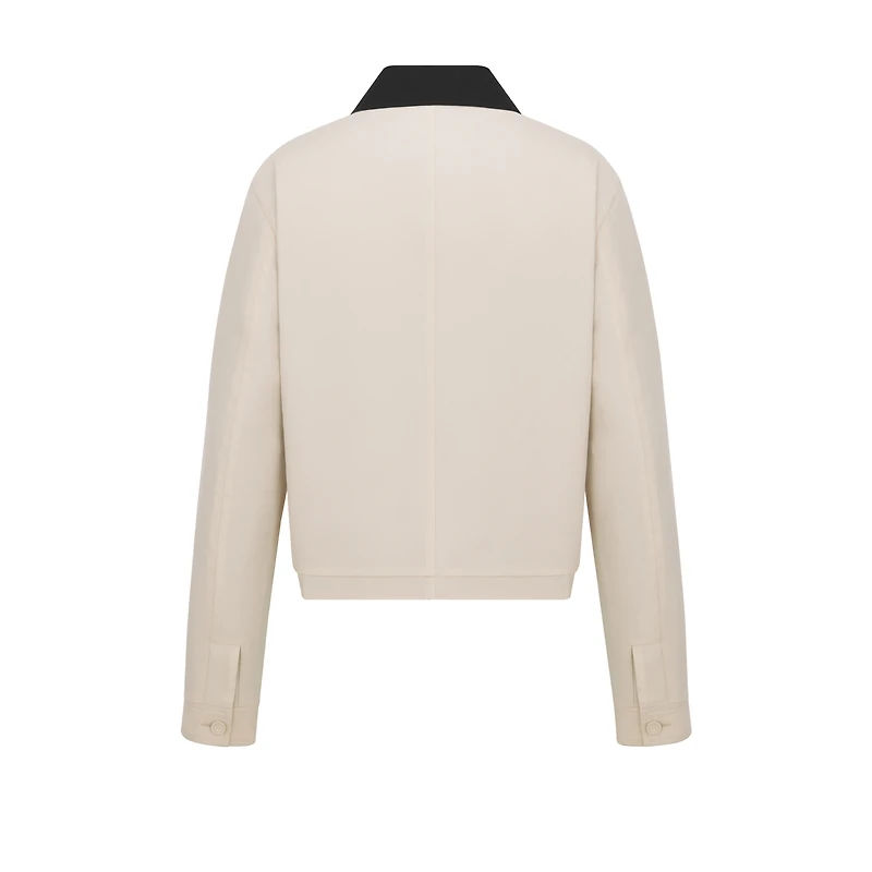 Jacket with Contrasting Spread Collar