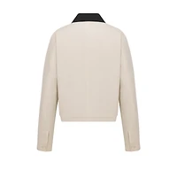 Jacket with Contrasting Spread Collar