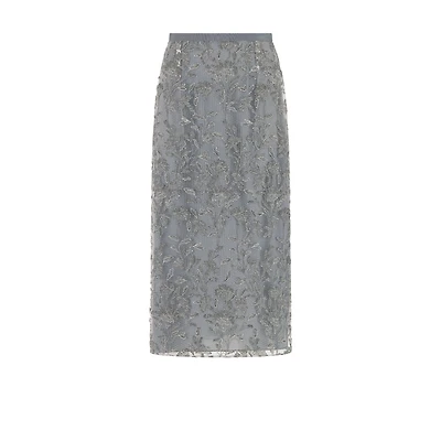 Mid-Length Regular-Fit Embroidered Skirt