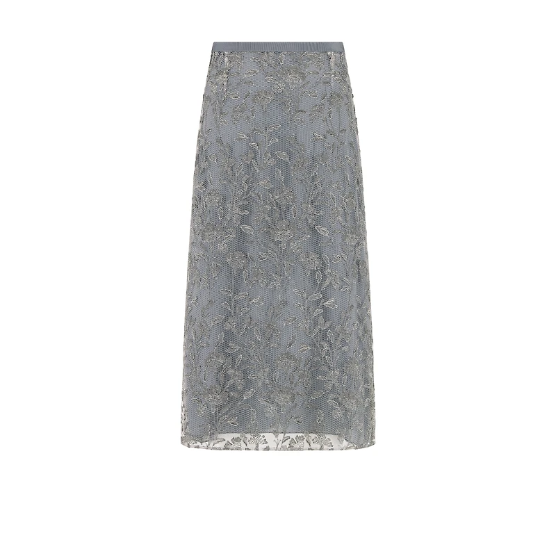 Mid-Length Regular-Fit Embroidered Skirt