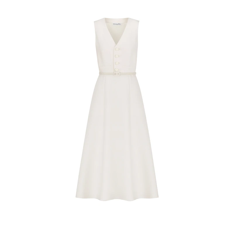 Mid-Length Flared Dress with Belt