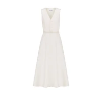 Mid-Length Flared Dress with Belt