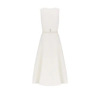 Mid-Length Flared Dress with Belt