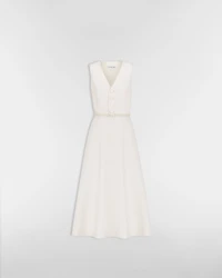 Mid-Length Flared Dress with Belt