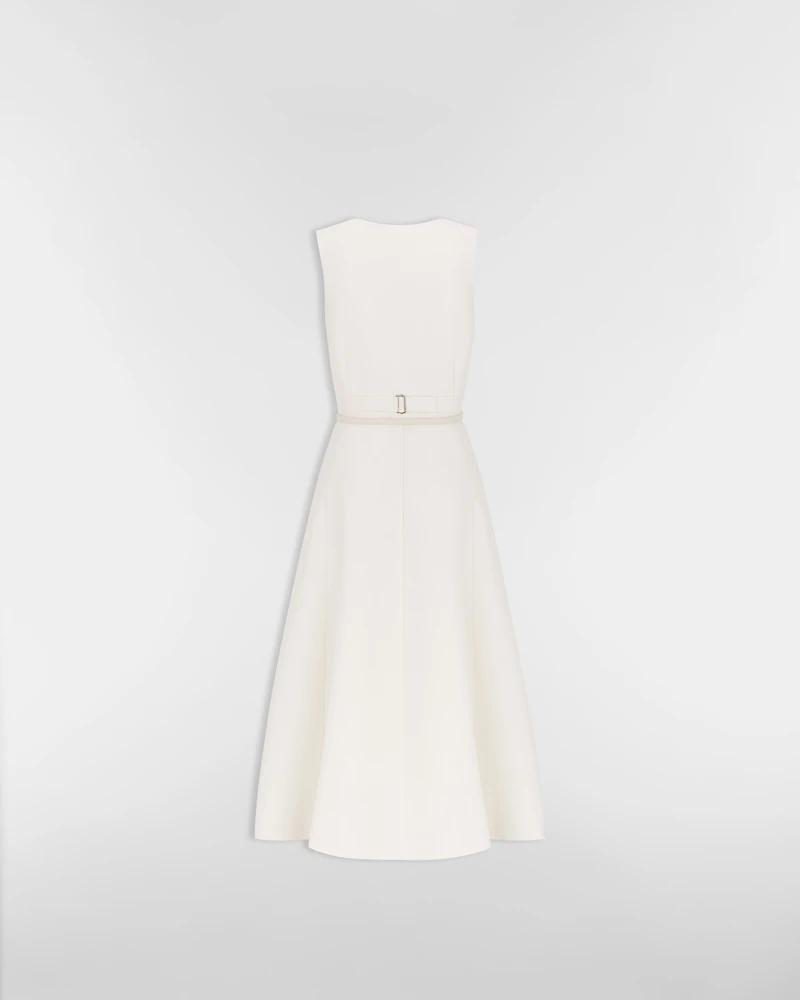 Mid-Length Flared Dress with Belt