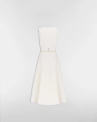 Mid-Length Flared Dress with Belt