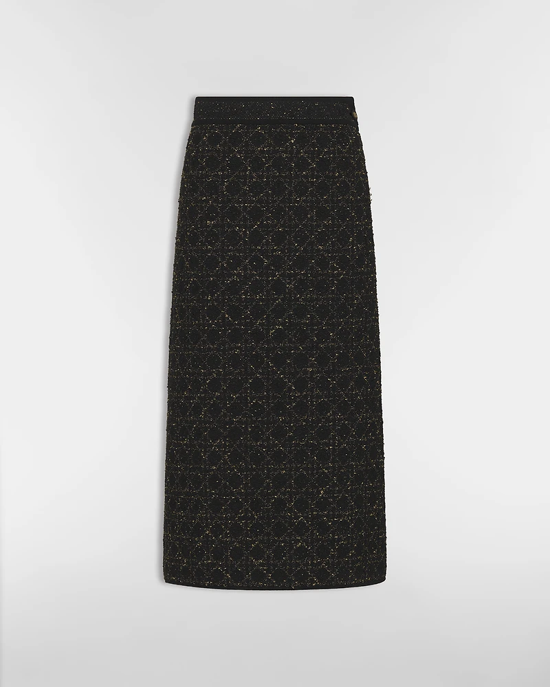 Mid-Length Macrocannage Straight Skirt