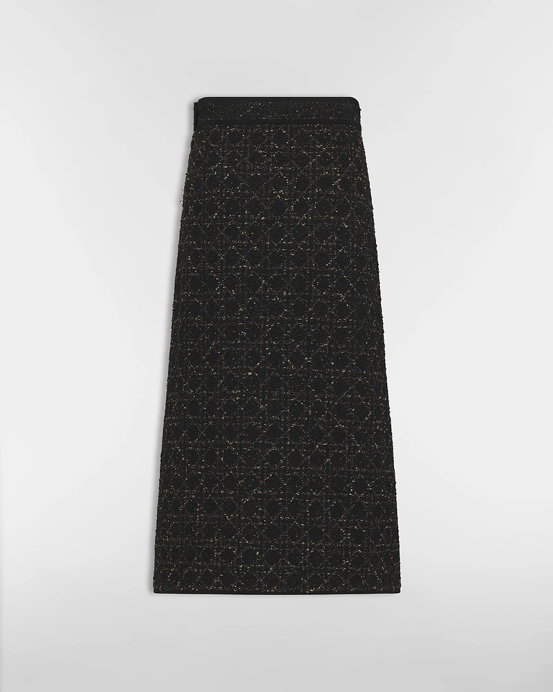 Mid-Length Macrocannage Straight Skirt