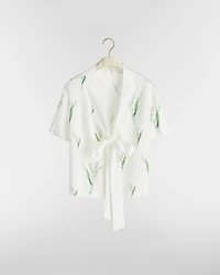 Blouse with Tied Collar