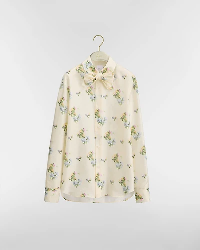 Blouse with Removable Bow Tie